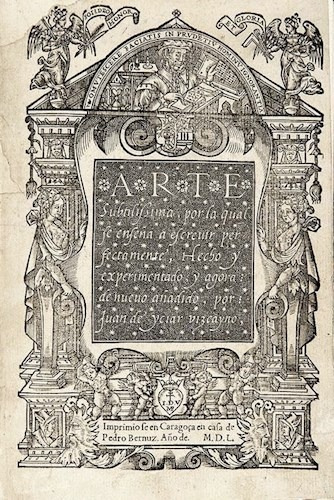 Libro Arte Sutilisima,enseña A Escribir(1550) De Iciar E.ucm