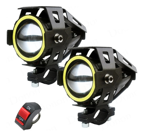 Par Farol Milha Led Cree U7 Auxiliar Moto 12v Xenon Tenere