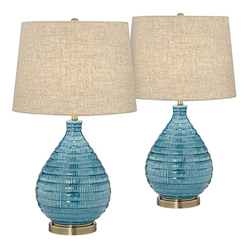 Kayley Modern Contemporary Table Lamps Set Of 2 Coastal Cera