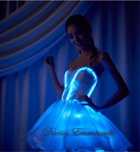Vestido Led Luces 15 Años Fiesta Novias