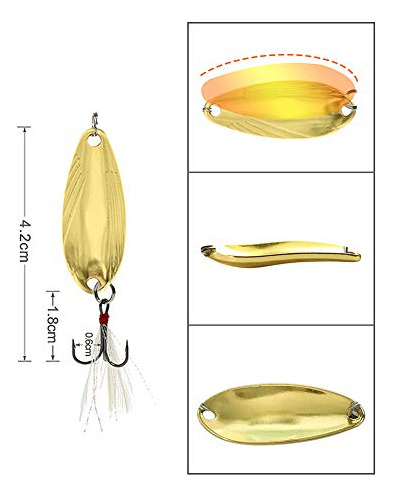 Juego De Cebos Metálicos Con Forma De Cuchara De Pesca Para
