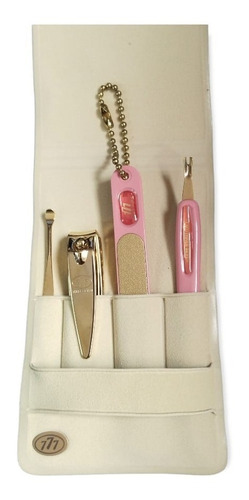 Set De Manicure De Lujo Dorado Esterilizable Marca 777