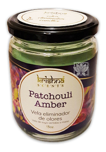 Vela Aromática Hogar Eliminador De Olores Patchouli Ambar