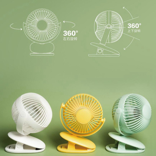 Miniventilador De Sobremesa Para Cochecito De Bebé De 720°,
