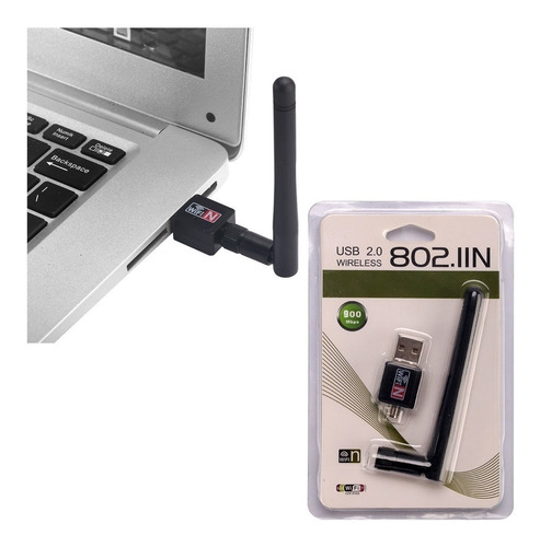 Imagen 4 de 9 de Antena Wifi Adaptador Usb 2.0 Wifi 802.11n Placa Red Wi Fi
