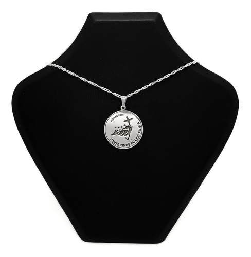 Cadena Y Dije Jubileo Peregrinos De Esperanza 2025 Plata 925 Plata 925 50 Cm