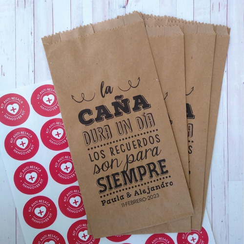100 Bolsas Matrimonio Anticaña + Stickers C/envio Gratis!