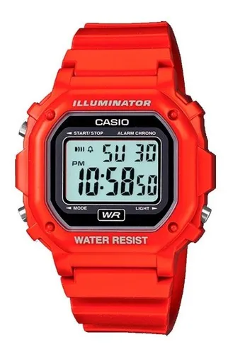 Reloj Casio Hombre Rojo Illuminator Lifestyle F108whc4acf
