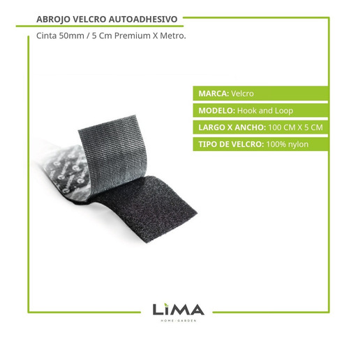 Abrojo Velcro Autoadhesivo Cinta 50mm / 5 Cm Premium X Metro
