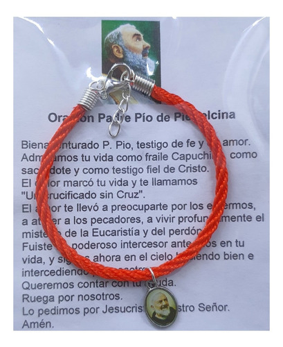 Imagen 1 de 1 de Pulsera De Padre Pío, Cordón, Hecha A Mano.