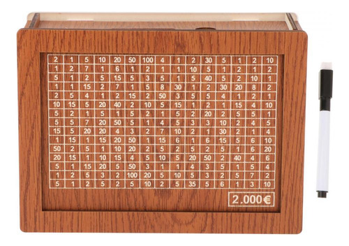 Hucha De Madera Con Contador De Motivación 2000euros