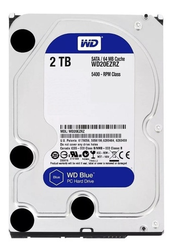 Imagen 1 de 2 de Disco duro interno Western Digital WD20EZRZ 2TB azul