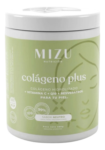 Mizu Colageno Beauty Q10 Peptidos Pote X 250 Grs.