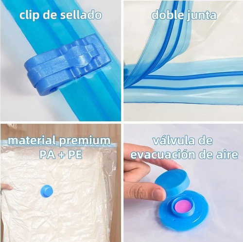 Bolsas De Vacío 15 Piezas Con Bomba Extractora Y Clips