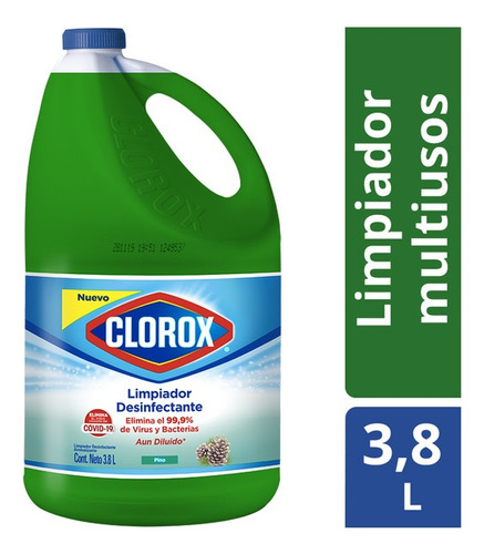 Limpiador Desinfectante De Pisos Clorox Pino - 3.8 Litros