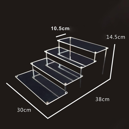 Exhibición De Acrílico Transparente Riser Shelf 4 Niveles