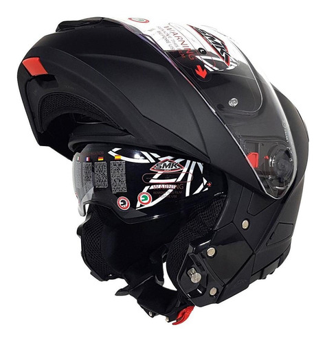 Imagen 2 de 7 de Casco Rebatible Smk Glide Classic Doble Visor