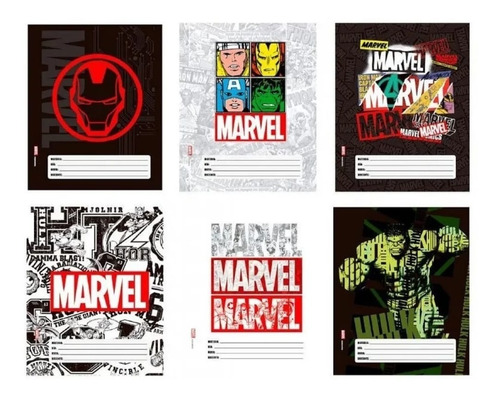 Separadores Marvel Mooving Escolares P/ Carpeta Nº3  6u 