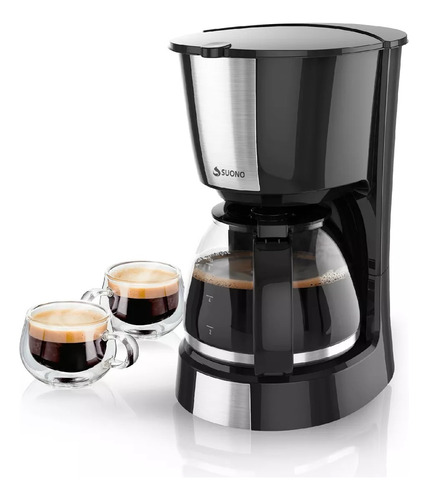 Cafetera Eléctrica De Filtro 600ml Jarra Vidrio 6 Taza Acero