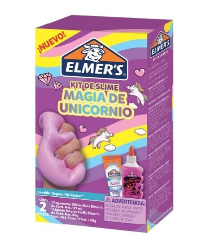 Kit Slime Magia De Unicornio Fluffy 2 Piezas Elmers 