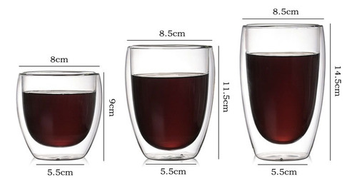 Taza De Té De Doble Capa De 80 Ml Taza De Café Transparente
