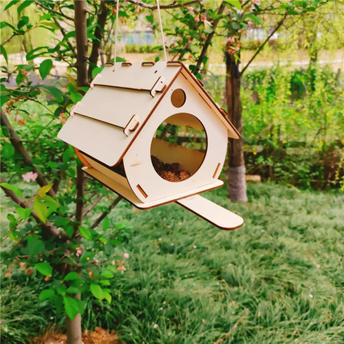 Nido Para Pájaros De Madera Con Percha, Comedero Para Pájaro
