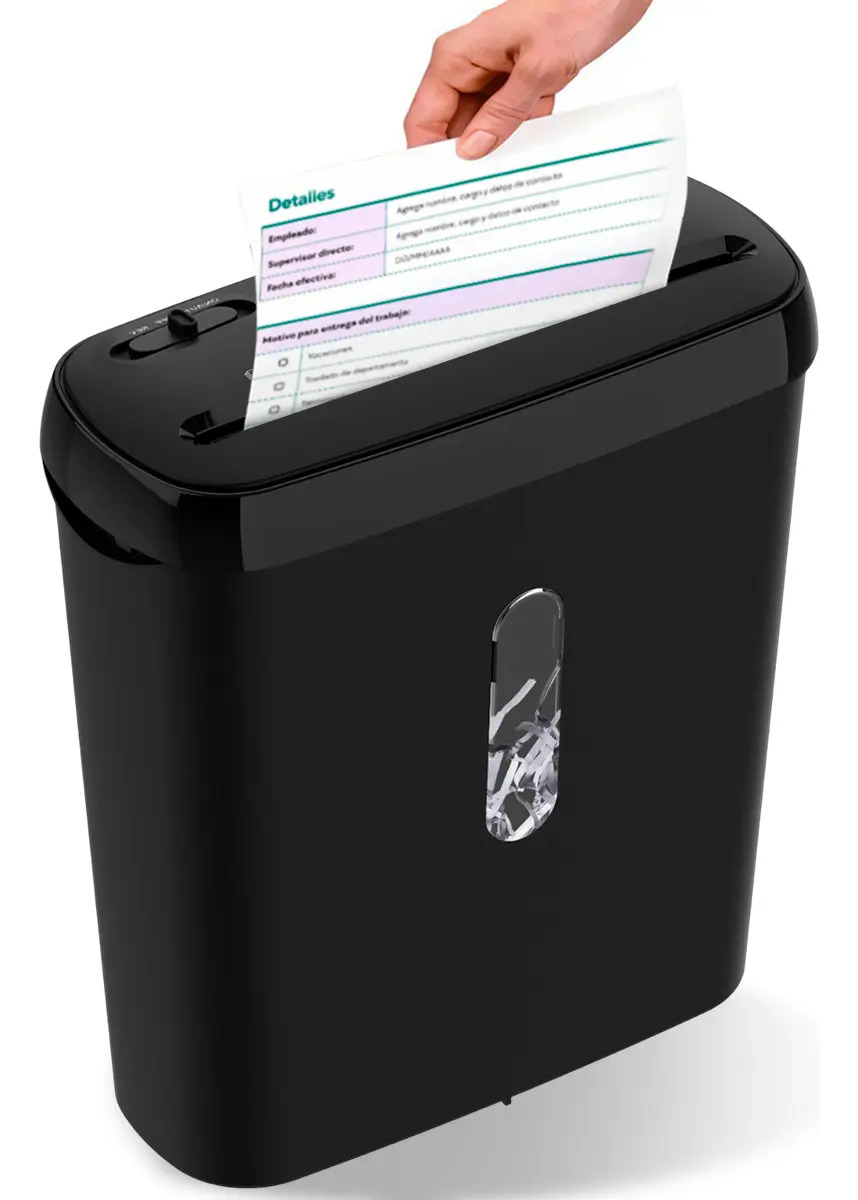 Fragmentadora De Papel Yamax S0608s Compacta 8l 6 Folhas Tiras