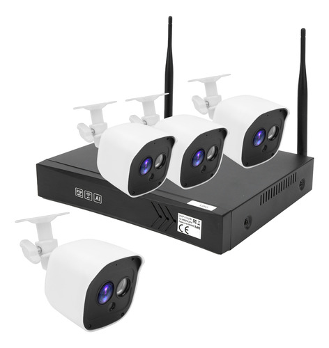 Kit Nvr Inalámbrico, Grabadora De Video Wifi, Vista Remota D