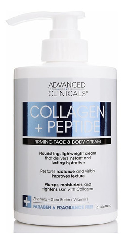 Advanced Clinicals Collagen Lotion + Peptide Cream Dry Skin 