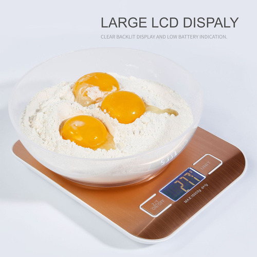 Bx Báscula De Cocina Digital, Pantalla Lcd, Acero
