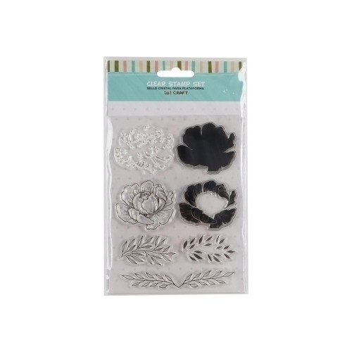 Sello Siliconado Cristal Ibi Craft 4x5  - Flowers