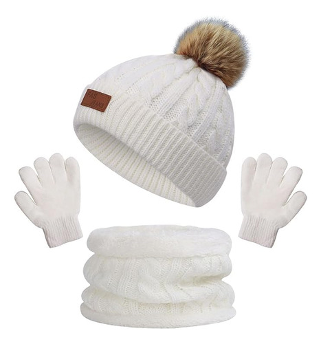 Gorro Invierno Para Niños,conjunto Bufanda Y Gorro Guantes