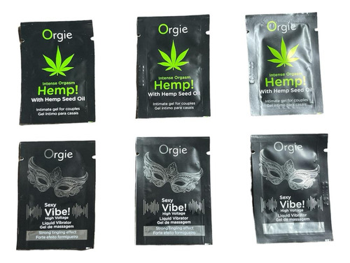 6 Pack Orgie Intense Orgams Hemp / Sexy Vibe 2ml C/u 