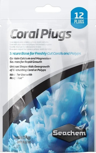 Seachem Coral Plug 12pçs Base Para Segurar Corais Cortados