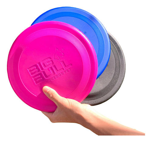 Frisbee Discos Para Arremesso Profissional Anti-stress Cães Cor Rosa, Preto e Azul
