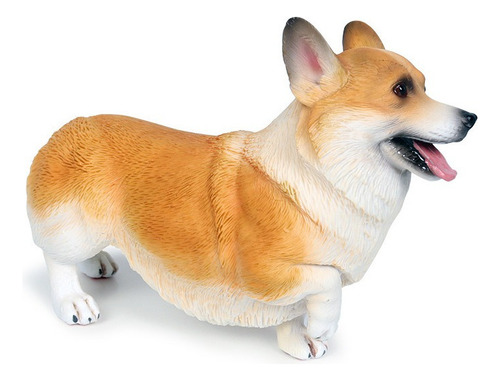 Realista Perro Modelo Flotante Juguete-corgi Amarillo Blanco