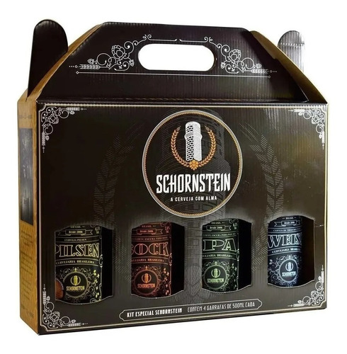 Kit Presente Cervejaria Schornstein 4 Garrafas 500ml Oficial