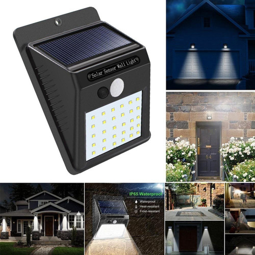 Lámpara de luz LED solar con sensor de presencia automático