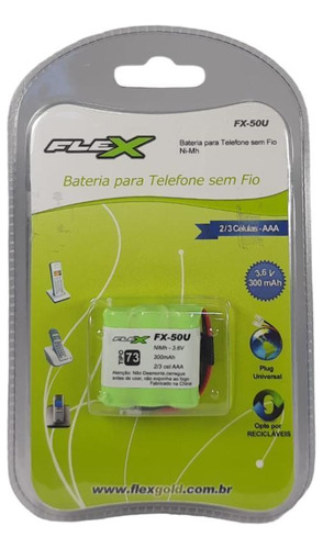 Bateria Para Telefone Sem Fio Nimh Fx-50u Aaa Plug Universal