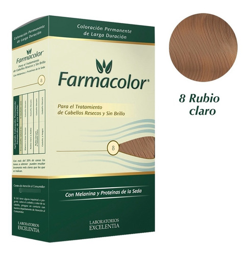 Farmacolor Kit Rubio Claro N° 8 X 1 Estuche. De Fábrica.