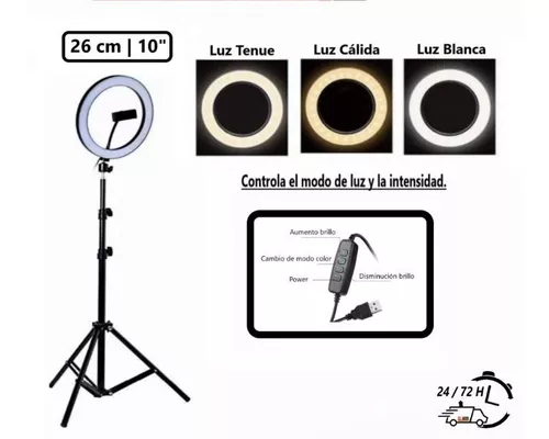 Aro De Luz Led 26cm Soporte Para Celular + Trípode De 2.10m - Reset Store
