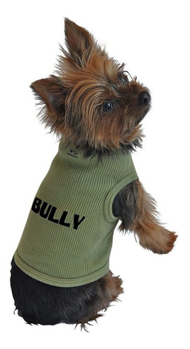 Ruff Ruff Y Meow Perro Tank Parte Superior, Bully, Verde, Ex