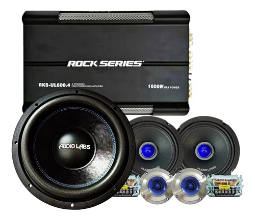 Subwoofer 12 PuLG+ Set De Medios 6.5+ Amplificador 4 Ch