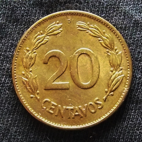 Ecuador 20 Centavos 1944 D Excelente Km 77.1a