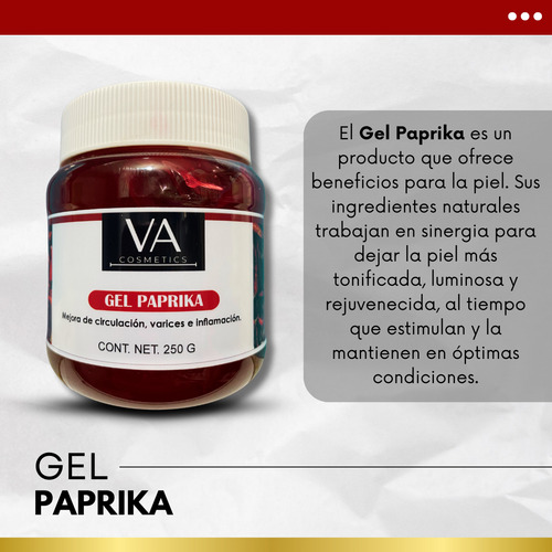 Gel De Paprika Para Flacidez ,celulitis,tonificante 2pz