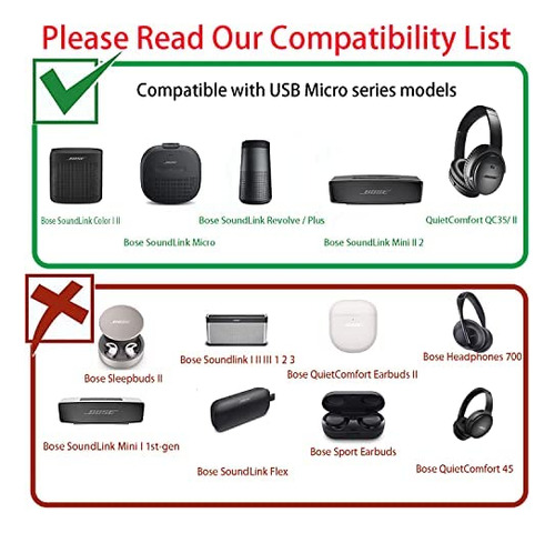 Cargador Micro Usb Para Bose Soundlink Color Ii/2, Bose Soun
