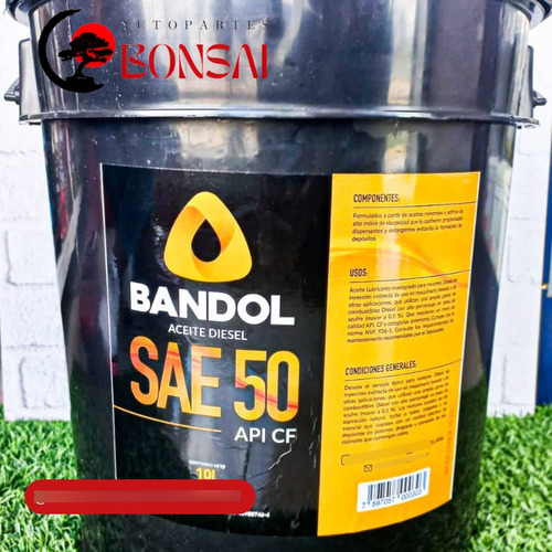 Aceite Diesel Bandol Sae 50 Cf Paila 19 Lts