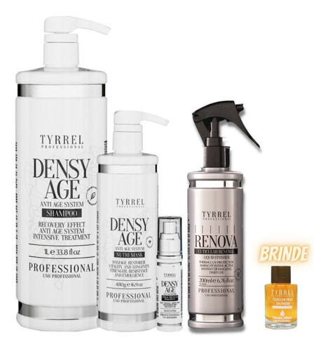 Tyrrel Kit Densy Age 3 Produtos + Renova Protetor Térmico 