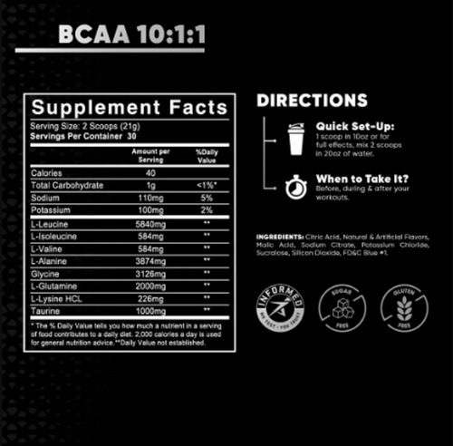 Bcaa 10:1:1 Lab Nutrition 630 Gr