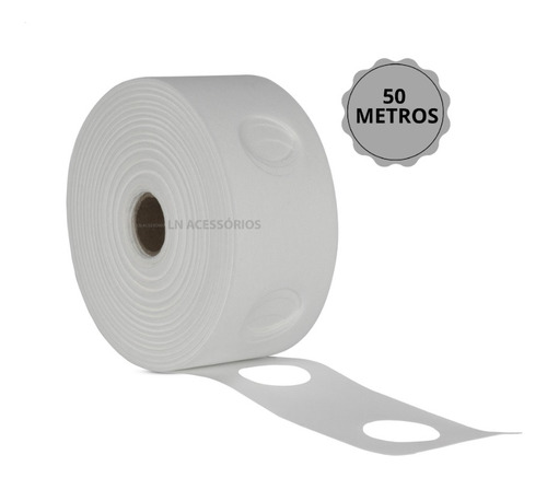 Entretela Para Costura C/ Furo 10cm (28mm) - Branca